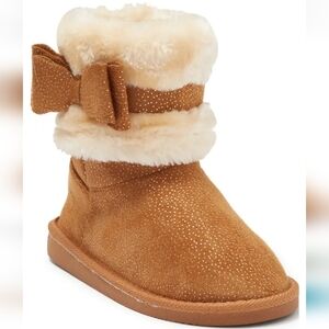 Cozy Tan Kids Boots with Bow